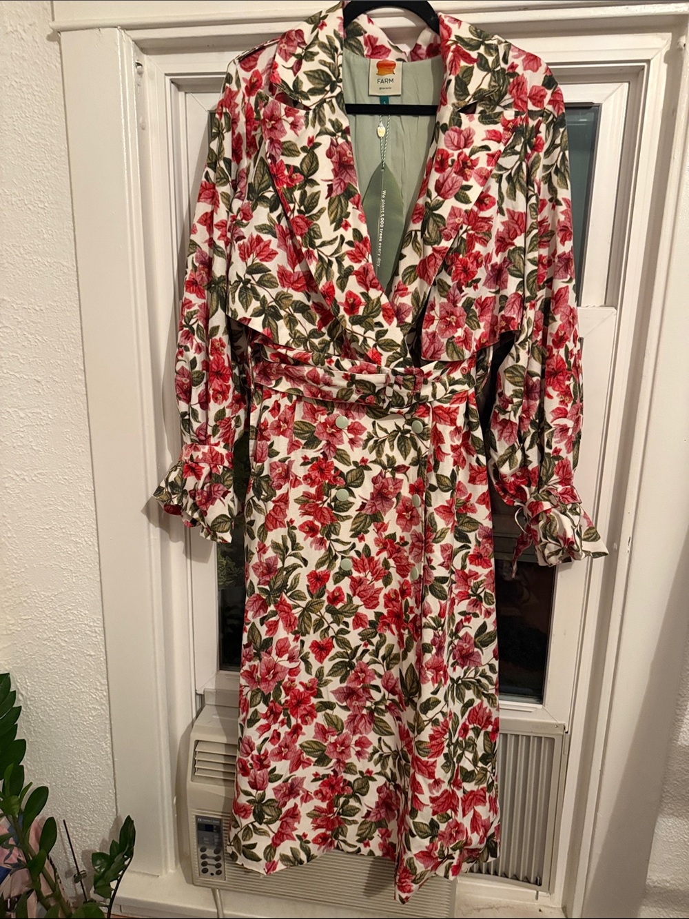 NWT Farm Rio Oversized Floral Trench